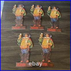 Vtg 1930's Old Style Lager Beer Heileman Grenadier Cardboard Bar Sign 8 Lot X5