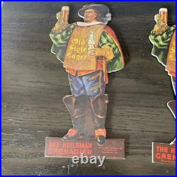 Vtg 1930's Old Style Lager Beer Heileman Grenadier Cardboard Bar Sign 8 Lot X5