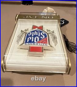 Vtg 1984 Heileman's Old Style Beer Sign Light Up ON TAP Bar Man Cave