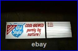 Vtg 60s Old Style Cold Beer Lighted Bar Sign Lights Advertising Tel-a-Sign 48x12