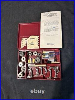 Vtg Bernina Sewing Machine Presser Foot Lot of 7 with Red Storage Case Old Style