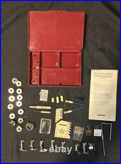 Vtg Bernina Sewing Machine Presser Foot Lot of 7 with Red Storage Case Old Style