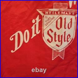 Vtg Heileman's Old Style Softball Beer Jacket Windbreaker Jacket Mens Large Red