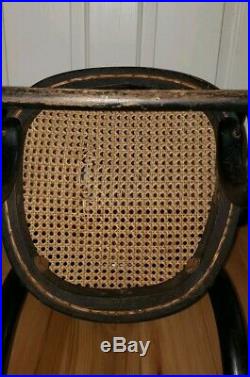 Vtg. Kids Children's Rocking Chair Bentwood Cane Thonet Style Old marking Signed