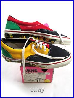 Vtg NOS 1992 Vans Style #95 4-Tone Rasta Made In USA Men's 7 Women's 8.5 90s