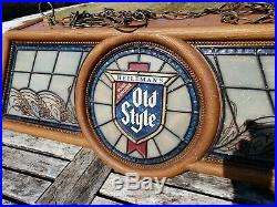 Vtg Old Style Beer Logo Pool Game Table Bar Light Sign Hanging Local Pickup Only