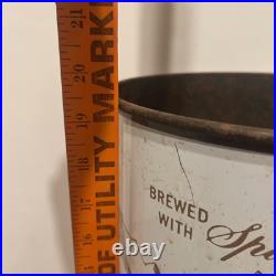 Vtg Old Style Beer Metal Trash Can Heileman's Wisconsin 20 Tall 9.5 Diameter