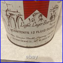 Vtg Old Style Beer Metal Trash Can Heileman's Wisconsin 20 Tall 9.5 Diameter