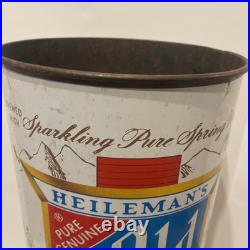 Vtg Old Style Beer Metal Trash Can Heileman's Wisconsin 20 Tall 9.5 Diameter