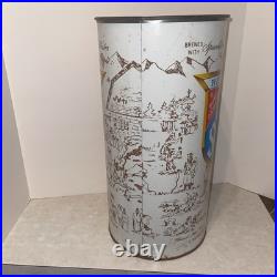 Vtg Old Style Beer Metal Trash Can Heileman's Wisconsin 20 Tall 9.5 Diameter