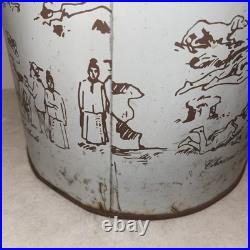 Vtg Old Style Beer Metal Trash Can Heileman's Wisconsin 20 Tall 9.5 Diameter
