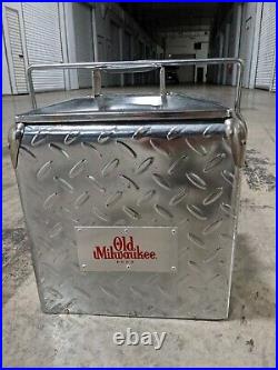 Vtg RETRO STYLE Old Milwaukee Steel Plate BEER COOLER BOTTLE OPENER MAN CAVE
