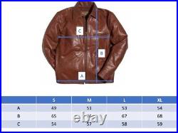 Warson Motors Golden Racer Biker Brown Leather Jacket Retro Motorcycle Large L