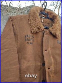 Warson Motors Heavy Big Chief Jacket Men Biker Brown Faux Shearling Sherpa S 3XL