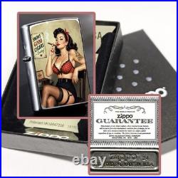 ZIPPO Anime Vintage Style Girl with cigar Lighter fine art design, OLD TIME