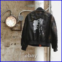 Zipper Jacket Men Vintage Old HighStreet Punk Style Fashion Trend Cotton Jacket